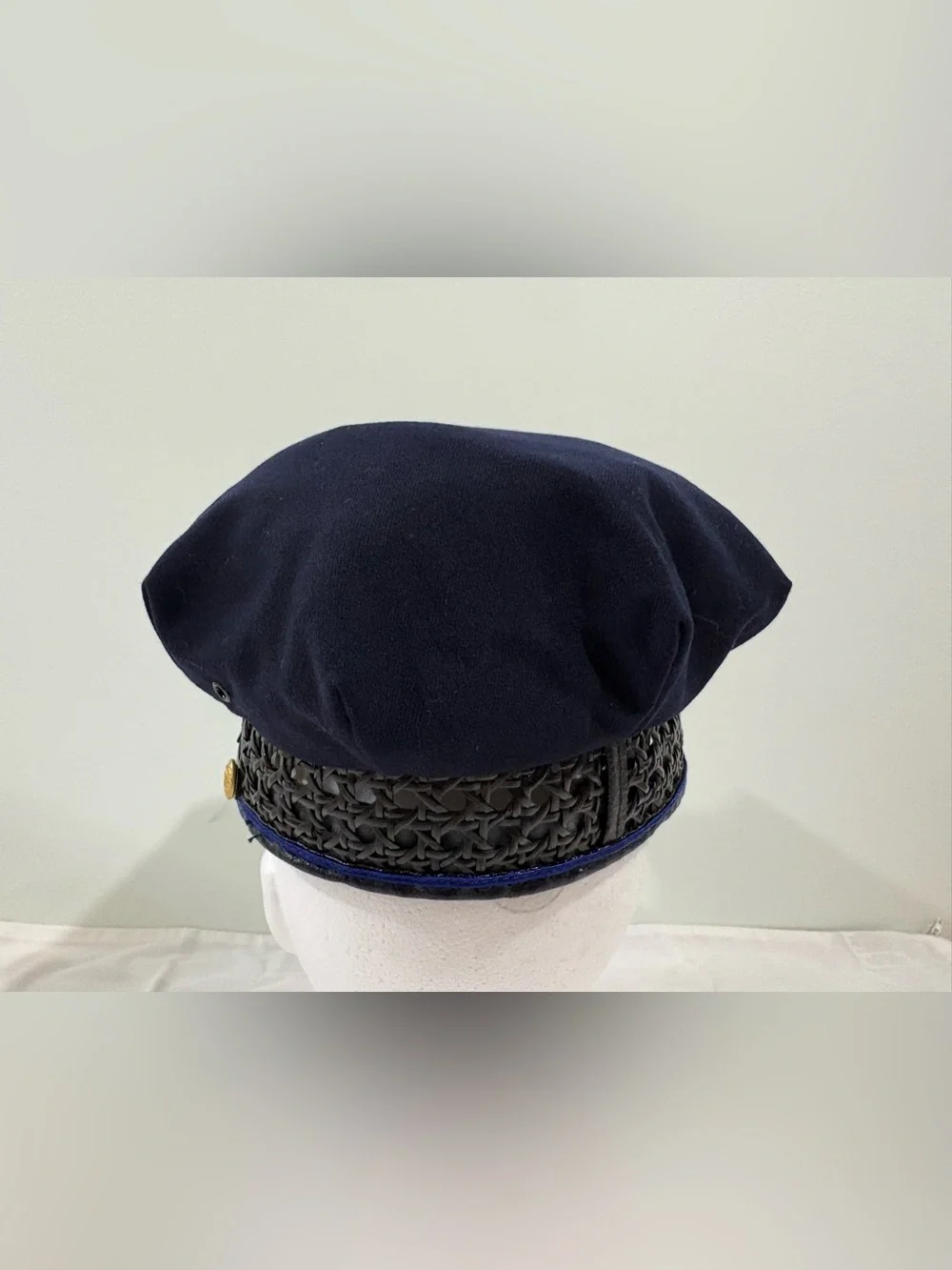Uniform Cap All Wool Visor Hat Black Vintage Police Sz 7 AG Meier & Co